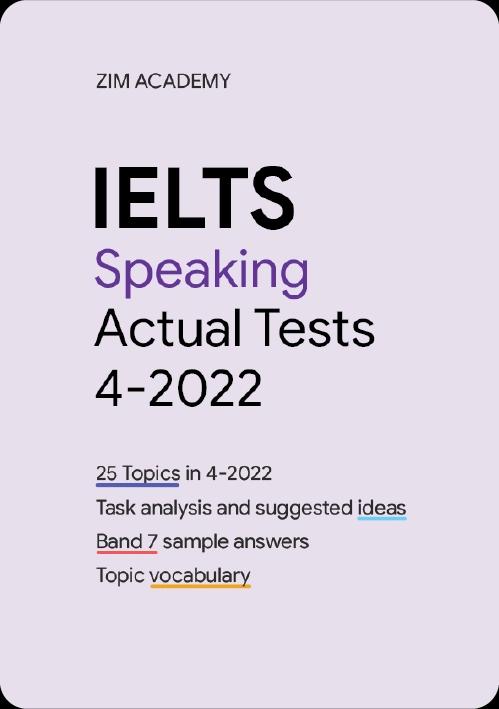 IELTS Speaking Actual Tests April 2022 - Tổng hợp và giải đề thi IELTS Speaking tháng 4/2022